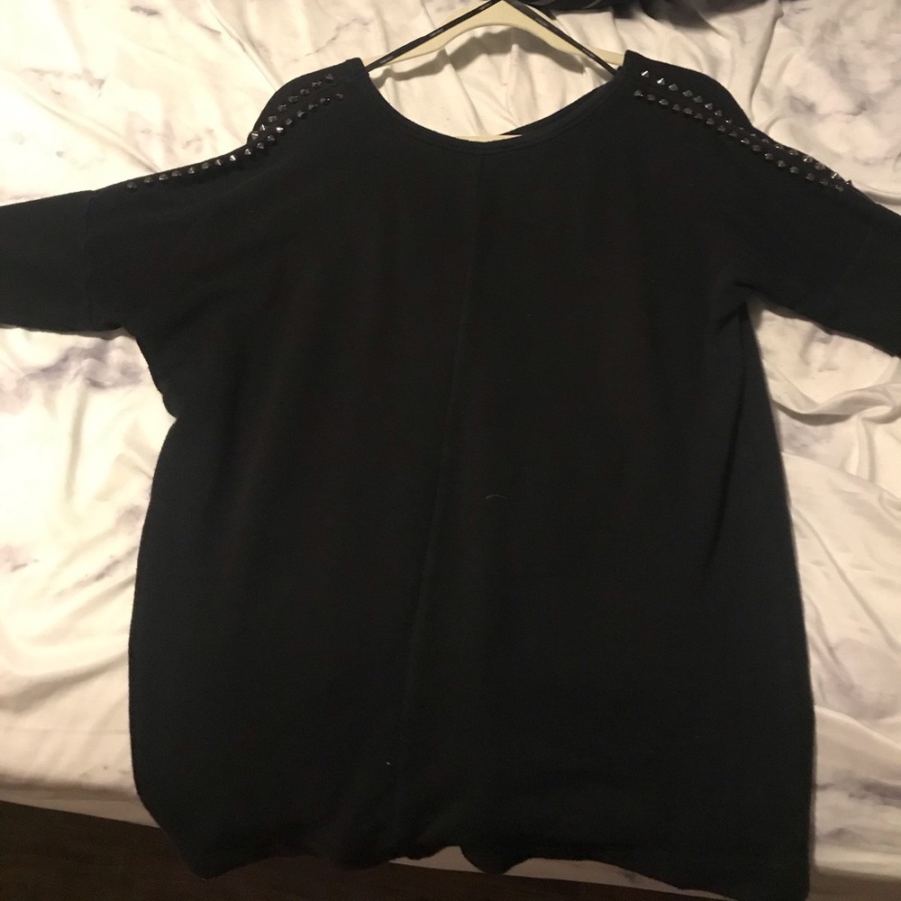 Women’s long sleeve black top with spikes